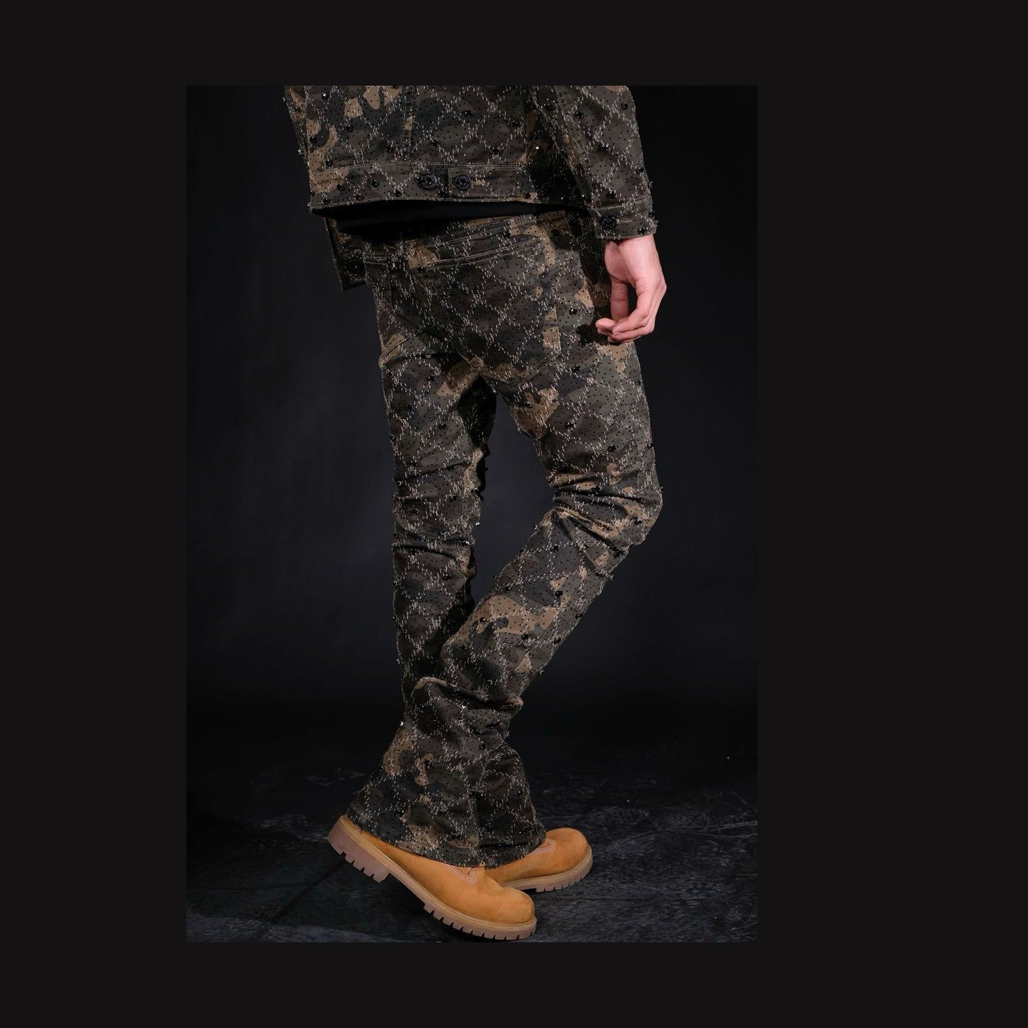 EMBELLISHED FLARED DENIM