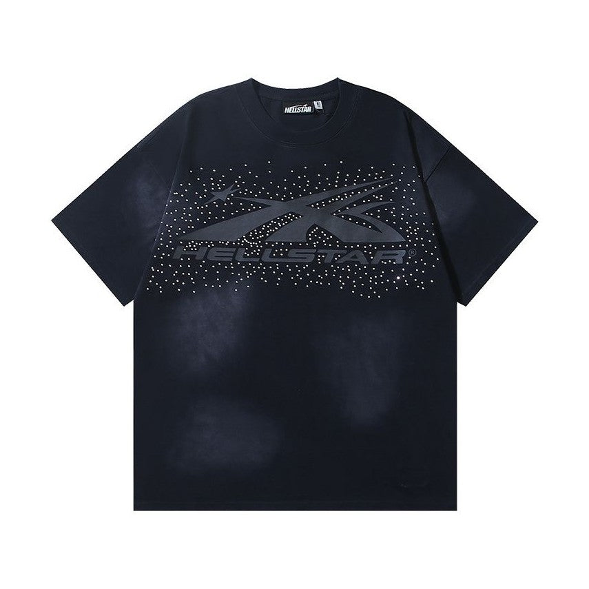 Hellstar Sports Logo Rhinestones Tee Black