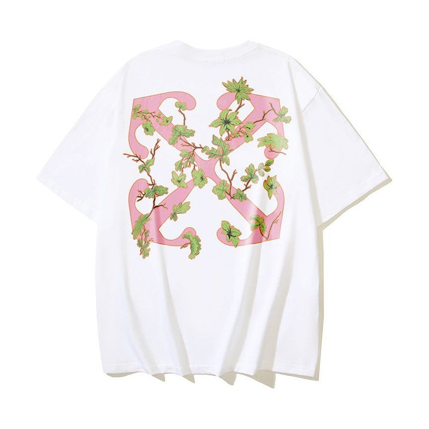 OFF WHITE  Floral T-Shirt with Monogram