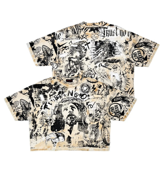 Rare Peace "Doodle" Ecru Tee