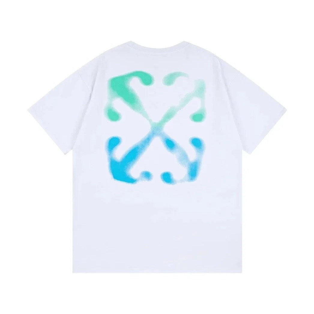 Off-White Green/Blue Logo White Tee