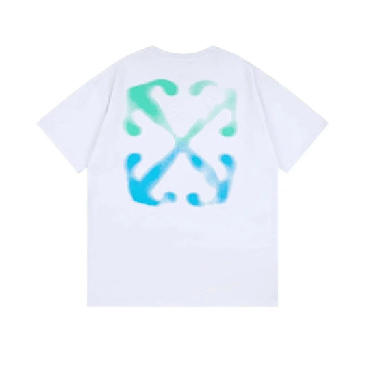 Off-White Green/Blue Logo White Tee