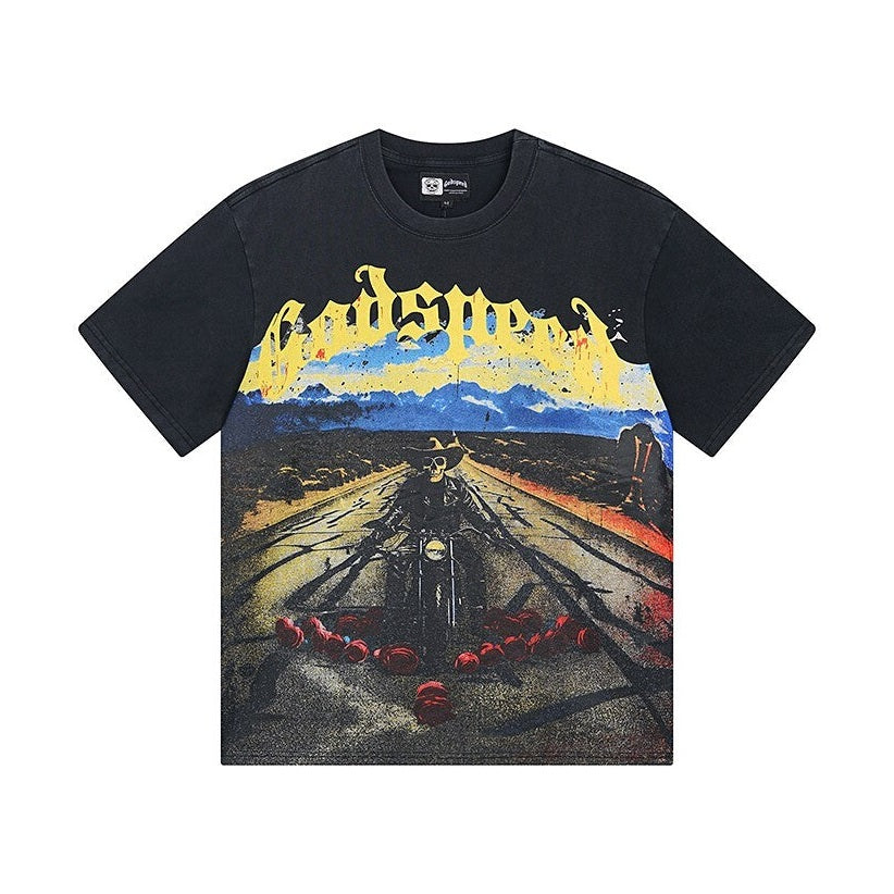 Godspeed Skeleton motorcycle rider Black