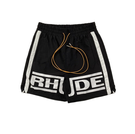 RHUDE Logo Shorts Black