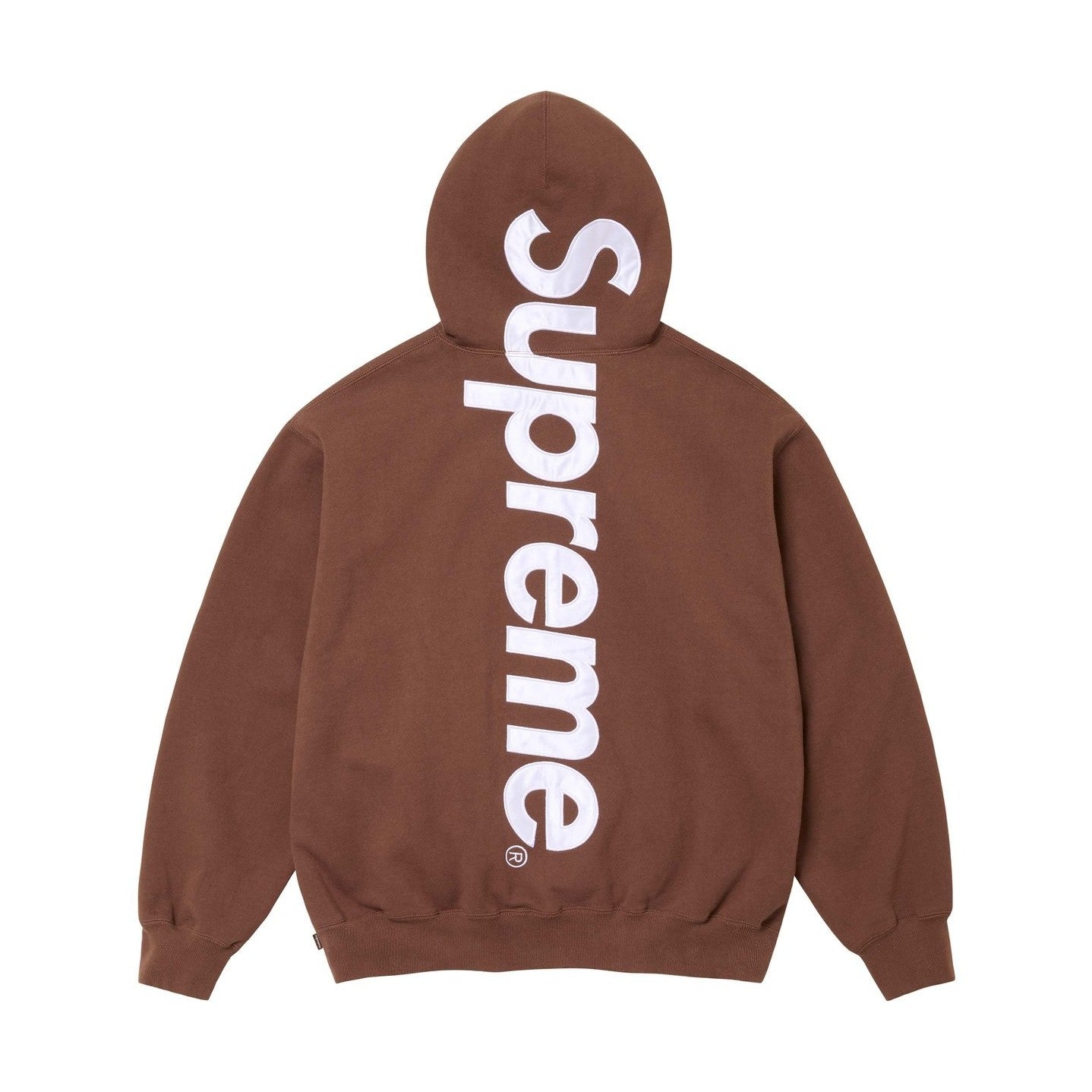 Supreme Satin Appliqué Hooded Sweatshirt Brown