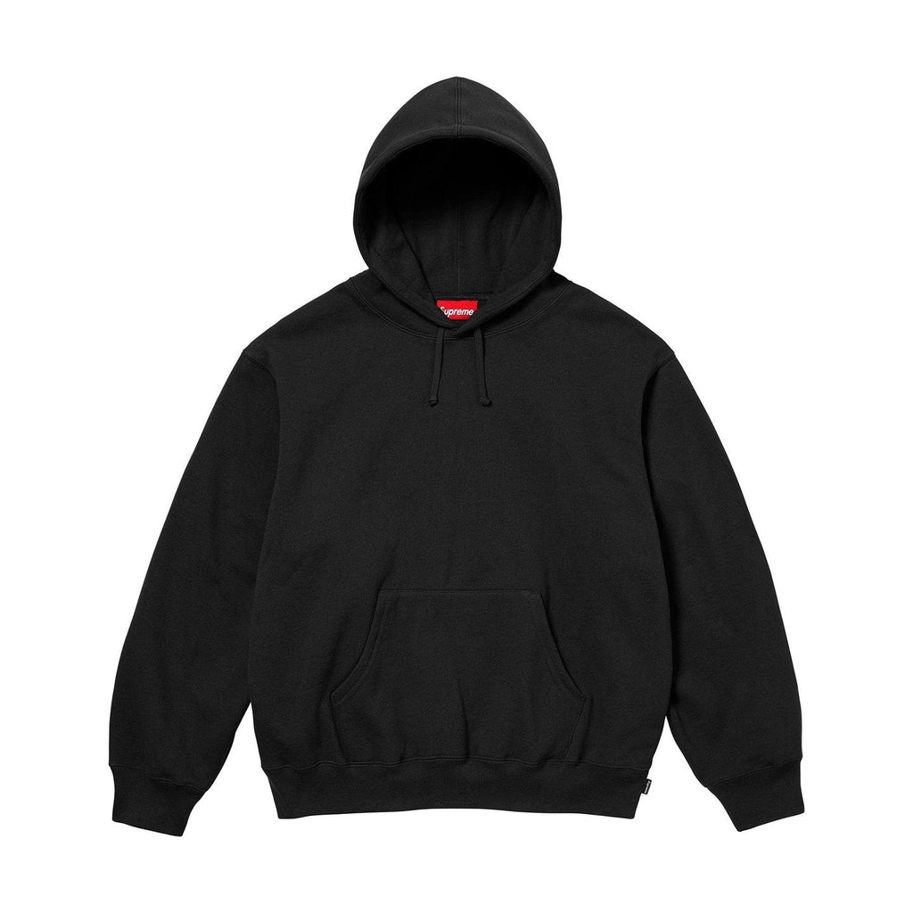Supreme Satin Appliqué Hooded Sweatshirt Black